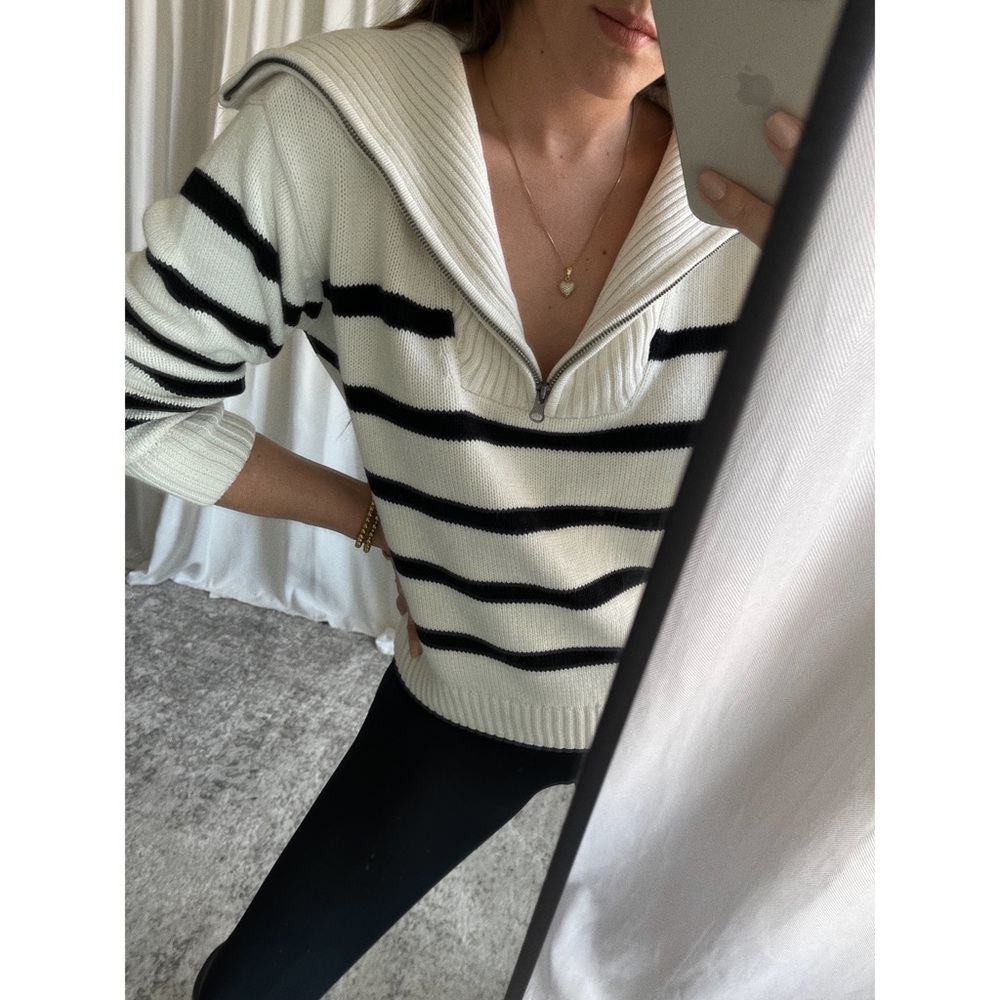 JANE STRIPED PULLOVER — In Off white - Picture 8 of 9